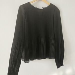 Zara Black Pleated Blouse